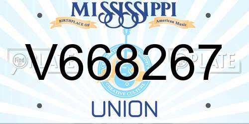 V668267 Mississippi License Plate