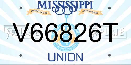 V66826T Mississippi License Plate