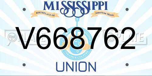 V668762 Mississippi License Plate