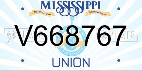 V668767 Mississippi License Plate