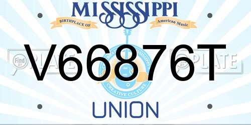 V66876T Mississippi License Plate