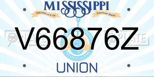 V66876Z Mississippi License Plate