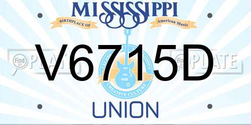 V6715D Mississippi License Plate
