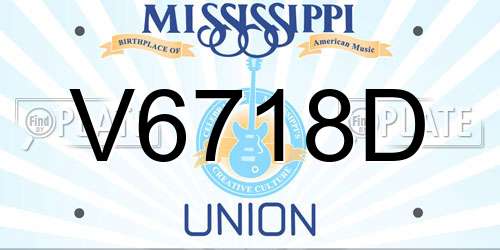 V6718D Mississippi License Plate