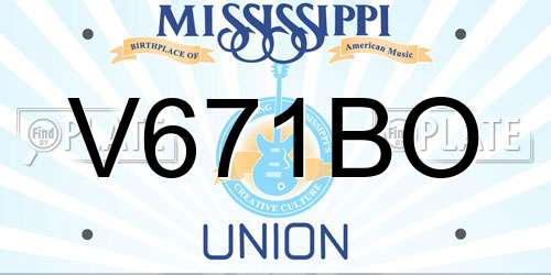 V671BO Mississippi License Plate
