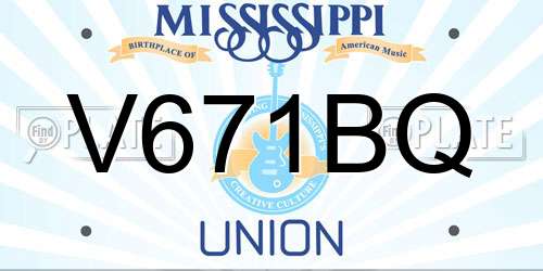 V671BQ Mississippi License Plate