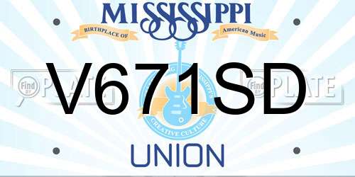 V671SD Mississippi License Plate