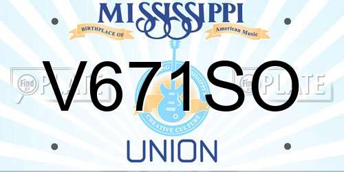 V671SO Mississippi License Plate