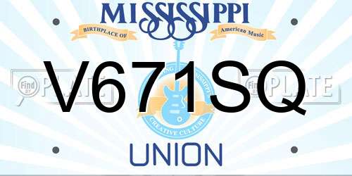 V671SQ Mississippi License Plate