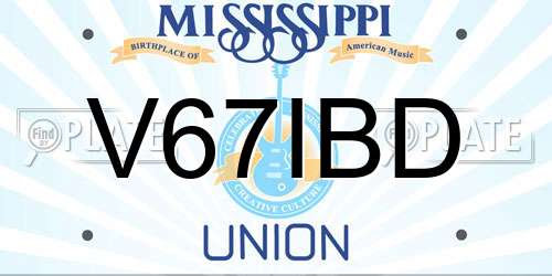 V67IBD Mississippi License Plate