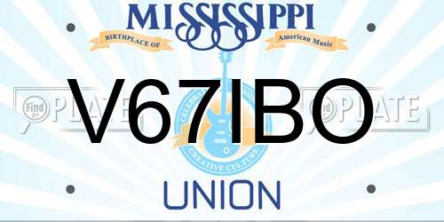 V67IBO Mississippi License Plate