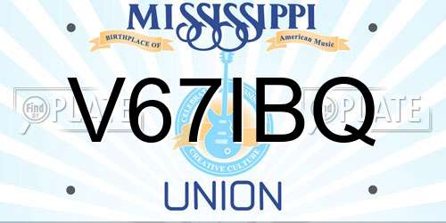 V67IBQ Mississippi License Plate