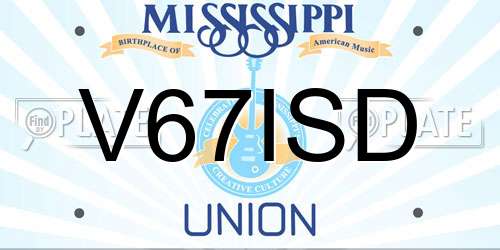 V67ISD Mississippi License Plate