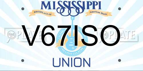 V67ISO Mississippi License Plate