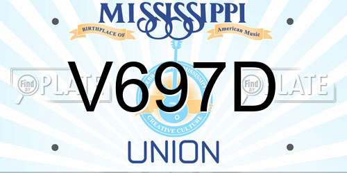 V697D Mississippi License Plate