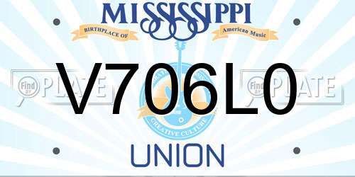V706L0 Mississippi License Plate