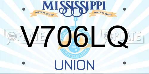V706LQ Mississippi License Plate