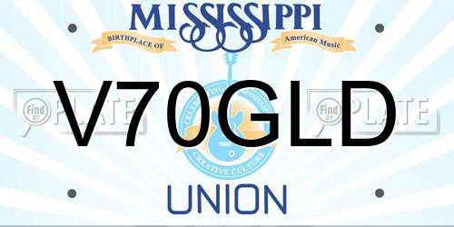 V70GLD Mississippi License Plate