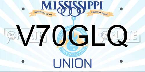 V70GLQ Mississippi License Plate