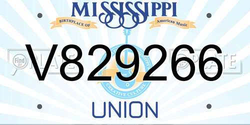 V829266 Mississippi License Plate