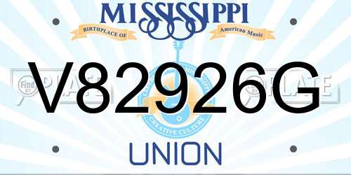 V82926G Mississippi License Plate