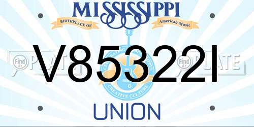 V85322I Mississippi License Plate