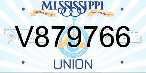 V879766 Mississippi License Plate
