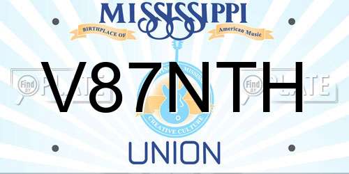 V87NTH Mississippi License Plate