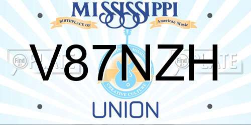 V87NZH Mississippi License Plate