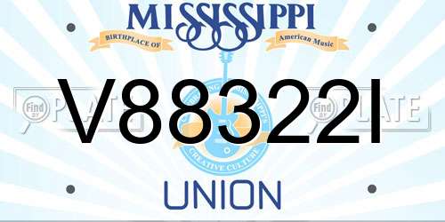 V88322I Mississippi License Plate
