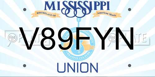 V89FYN Mississippi License Plate