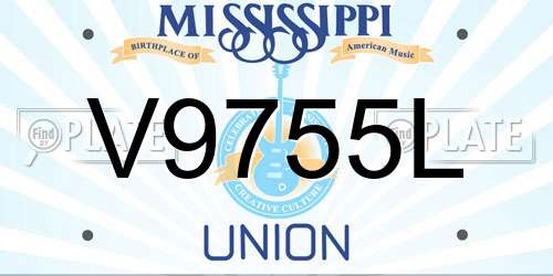 V9755L Mississippi License Plate