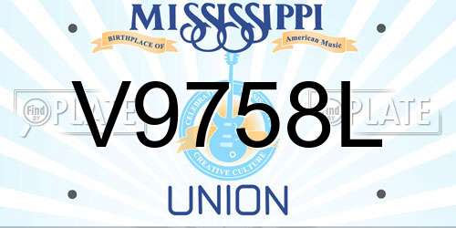 V9758L Mississippi License Plate