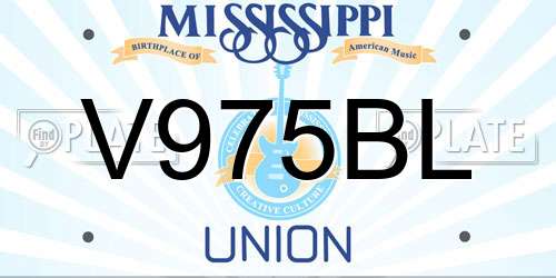 V975BL Mississippi License Plate
