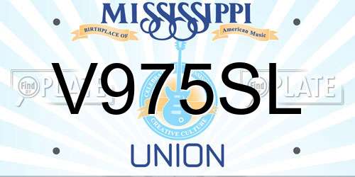 V975SL Mississippi License Plate
