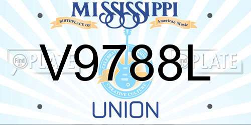 V9788L Mississippi License Plate