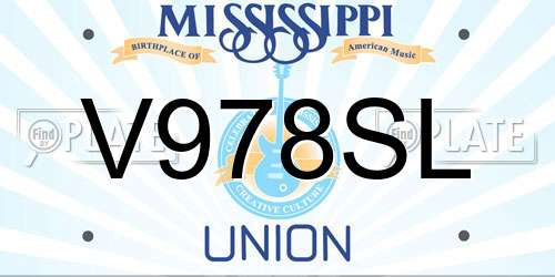 V978SL Mississippi License Plate