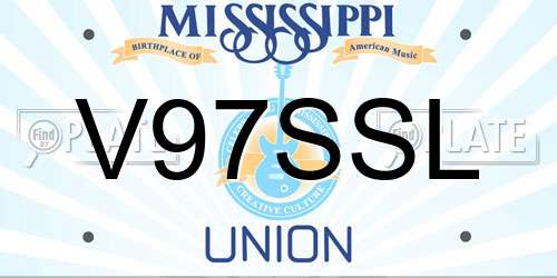 V97SSL Mississippi License Plate