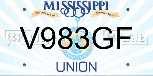 V983GF Mississippi License Plate