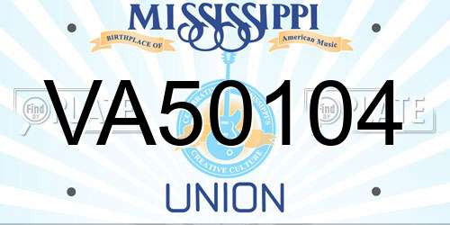 VA50104 Mississippi License Plate