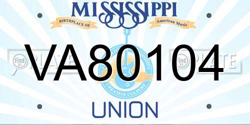 VA80104 Mississippi License Plate