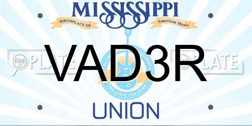 VAD3R Mississippi License Plate