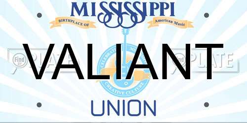 VALIANT Mississippi License Plate