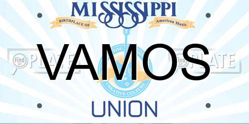 VAMOS Mississippi License Plate