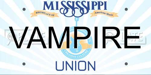 VAMPIRE Mississippi License Plate