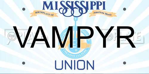 VAMPYR Mississippi License Plate