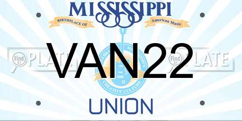 VAN22 Mississippi License Plate