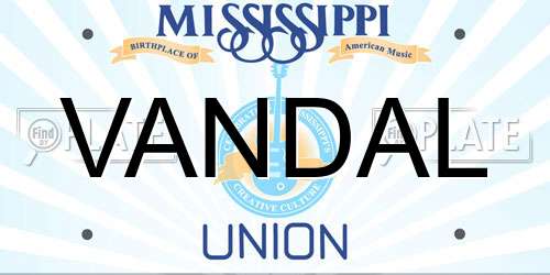 VANDAL Mississippi License Plate