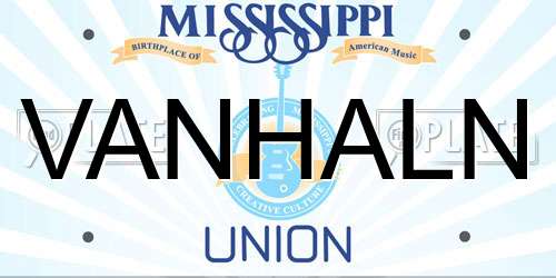 VANHALN Mississippi License Plate