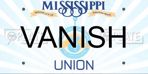 VANISH Mississippi License Plate